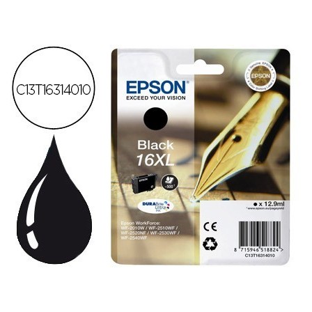 INK-JET EPSON 16XL WF2010W WF2510WF WF2520NF WF2530WF WF2540WF NEGR...