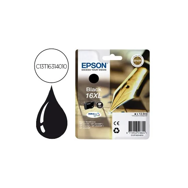 INK-JET EPSON 16XL WF2010W WF2510WF WF2520NF WF2530WF WF2540WF NEGR...