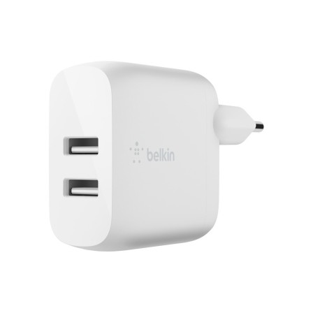 CARGADOR DOMESTICO BELKIN WCB002VFWH DOBLE USB-A BOOST CHARGE 12WX2...