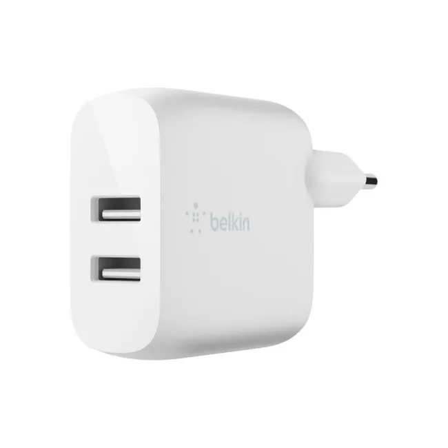 CARGADOR DOMESTICO BELKIN WCB002VFWH DOBLE USB-A BOOST CHARGE 12WX2...