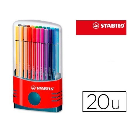 ROTULADOR STABILO PUNTA DE FIBRA PEN 68 COLOR PARADE ESTUCHE DE 20 ...