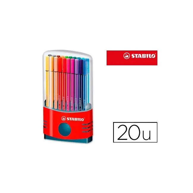 ROTULADOR STABILO PUNTA DE FIBRA PEN 68 COLOR PARADE ESTUCHE DE 20 ...
