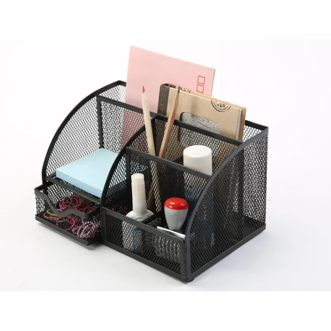 ORGANIZADOR SOBREMESA Q-CONNECT KF17295 METALICO CURVO REJILLA GRIS...