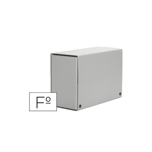 CARPETA PROYECTOS PARDO FOLIO LOMO 200 MM CARTON FORRADO GRIS CON B...