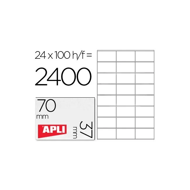 ETIQUETA ADHESIVA APLI 1273 TAMAÑO 70X37 MM FOTOCOPIADORA LASER INK...
