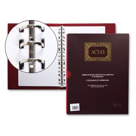 LIBRO MIQUELRIUS DIN A4 -ACTAS -CON 100 HOJAS MOVIBLES