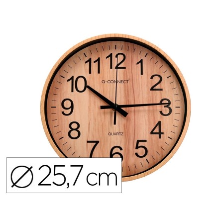 RELOJ Q-CONNECT DE PARED DE PLASTICO REDONDO 25,7 CM MOVIMIENTO SIL...