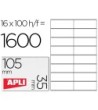 ETIQUETA ADHESIVA APLI 1287 TAMAÑO 105X35 MM FOTOCOPIADORA LASER IN...