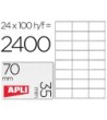 ETIQUETA ADHESIVA APLI 1272 TAMAÑO 70X35 MM FOTOCOPIAODRA LASER INK...