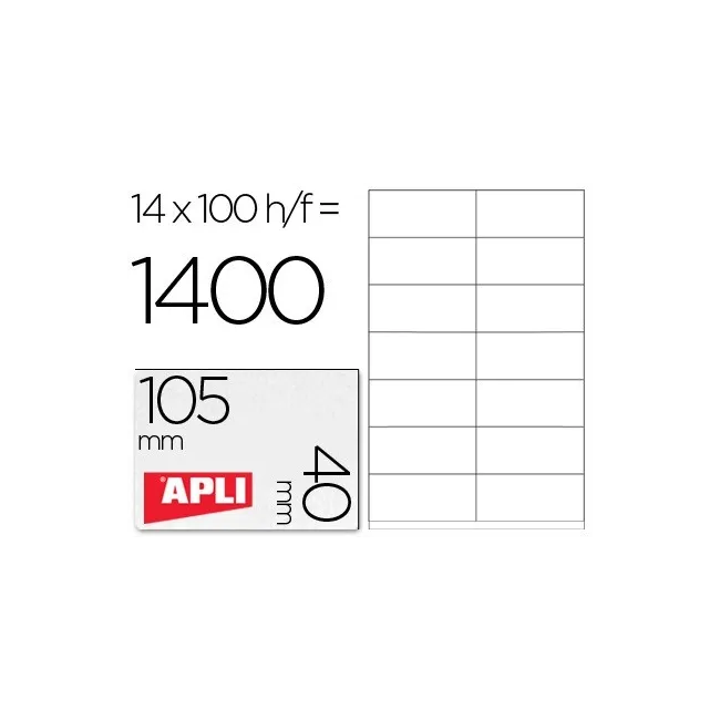ETIQUETA ADHESIVA APLI 1275 TAMAÑO 105X40 MM -FOTOCOPIADORA -LASER ...