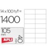 ETIQUETA ADHESIVA APLI 1275 TAMAÑO 105X40 MM -FOTOCOPIADORA -LASER ...