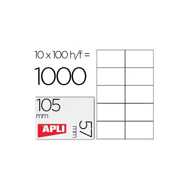ETIQUETA ADHESIVA APLI 1278 TAMAÑO 105X57 MM PARA FOTOCOPIADORA LAS...