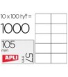 ETIQUETA ADHESIVA APLI 1278 TAMAÑO 105X57 MM PARA FOTOCOPIADORA LAS...