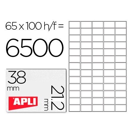 ETIQUETA ADHESIVA APLI 1283 TAMAÑO 38X21.2MM PARA FOTOCOPIADORA LAS...