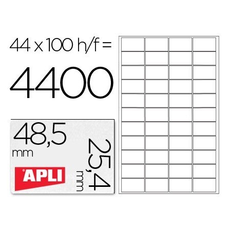 ETIQUETA ADHESIVA APLI 1285 TAMAÑO 48,5X25,4 MM PARA FOTOCOPIADORA ...