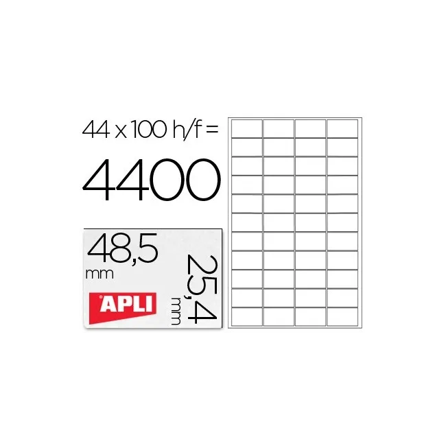 ETIQUETA ADHESIVA APLI 1285 TAMAÑO 48,5X25,4 MM PARA FOTOCOPIADORA ...