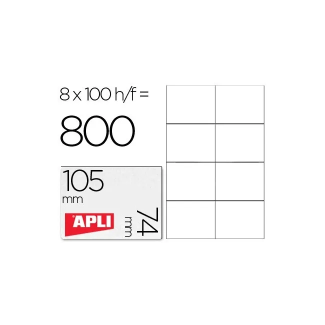 ETIQUETA ADHESIVA APLI 1279 TAMAÑO 105X74 MM PARA FOTOCOPIADORA LAS...