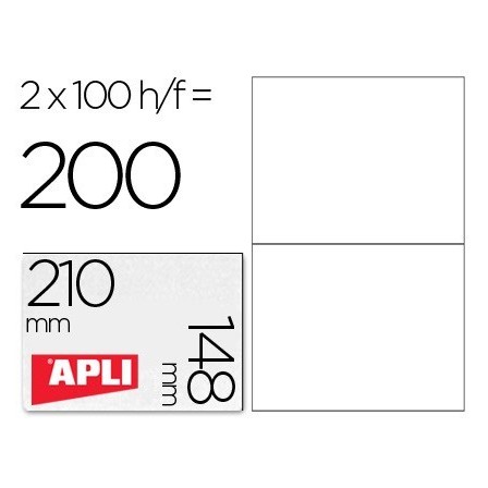 ETIQUETA ADHESIVA APLI 1264 TAMAÑO 210X148 MM -FOTOCOPIADORA LASER ...