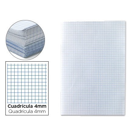 PAPEL FLORETE LIDERPAPEL CUADRO 4MM 60G/M2 PAQUETE DE 250