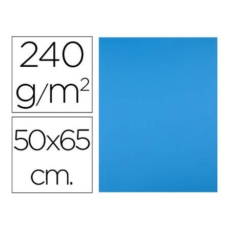 CARTULINA LIDERPAPEL 50X65 CM 240G/M2 AZUL TURQUESA PAQUETE DE 25 U...