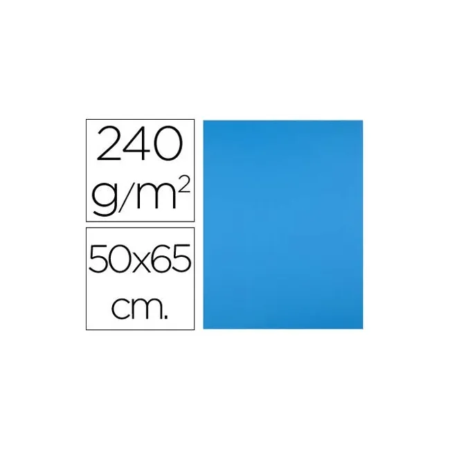 CARTULINA LIDERPAPEL 50X65 CM 240G/M2 AZUL TURQUESA PAQUETE DE 25 U...