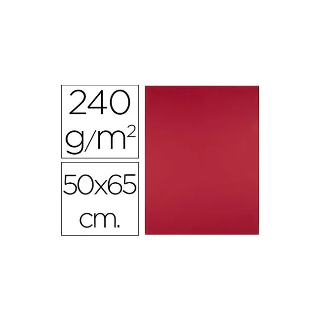 CARTULINA LIDERPAPEL 50X65 CM 240G/M2 ROJO NAVIDAD PAQUETE DE 25 UN...