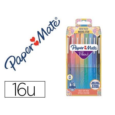 ROTULADOR PAPER MATE FLAIR ORIGINAL PUNTA FIBRA TROPICAL ESTUCHE RI...