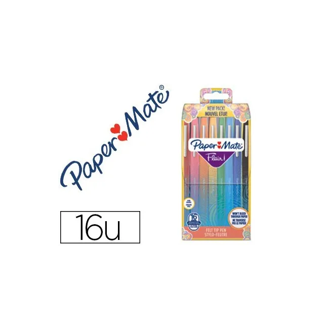 ROTULADOR PAPER MATE FLAIR ORIGINAL PUNTA FIBRA TROPICAL ESTUCHE RI...