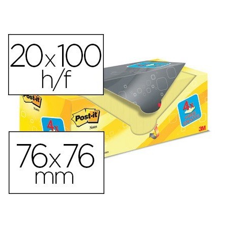 BLOC DE NOTAS ADHESIVAS QUITA Y PON POST-IT SUPER STICKY AMARILLO C...