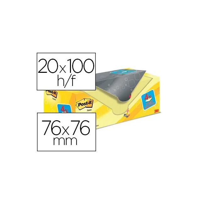 BLOC DE NOTAS ADHESIVAS QUITA Y PON POST-IT SUPER STICKY AMARILLO C...