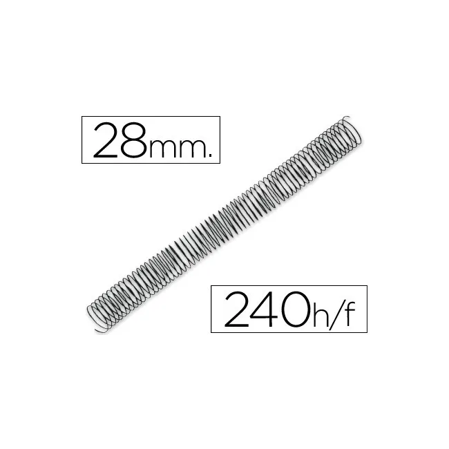 ESPIRAL METALICO Q-CONNECT 64 5:1 28MM 1,2MM CAJA DE 50 UNIDADES