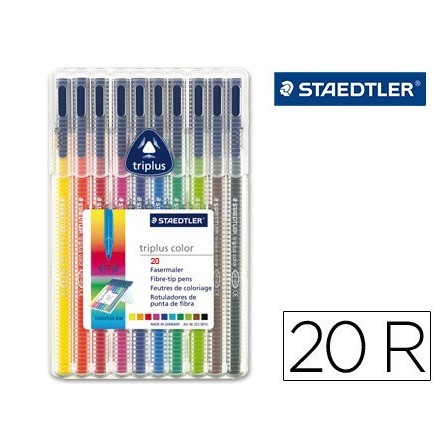 ROTULADOR STAEDTLER TRIPLUS ESTUCHE DE 20 COLORES