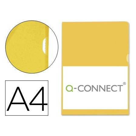 CARPETA DOSSIER UÑERO PLASTICO Q-CONNECT DIN A4 120 MICRAS AMARILLA...