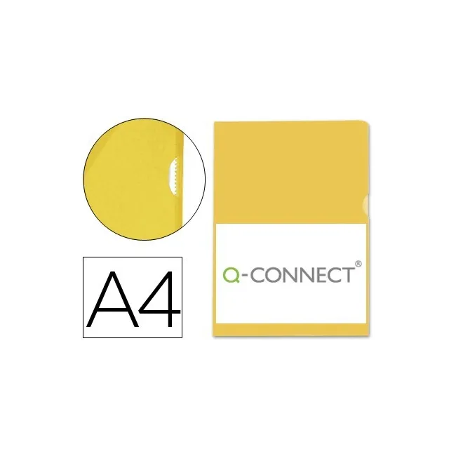 CARPETA DOSSIER UÑERO PLASTICO Q-CONNECT DIN A4 120 MICRAS AMARILLA...