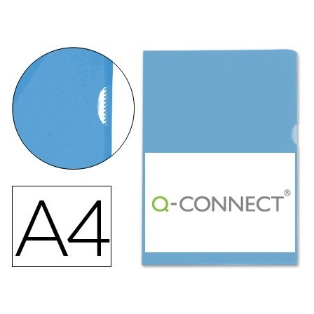 CARPETA DOSSIER UÑERO PLASTICO Q-CONNECT DIN A4 120 MICRAS AZUL CAJ...