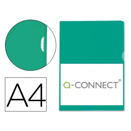 CARPETA DOSSIER UÑERO PLASTICO Q-CONNECT DIN A4 120 MICRAS VERDE CA...