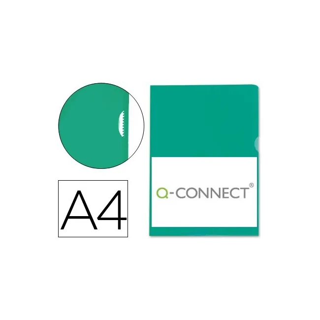 CARPETA DOSSIER UÑERO PLASTICO Q-CONNECT DIN A4 120 MICRAS VERDE CA...