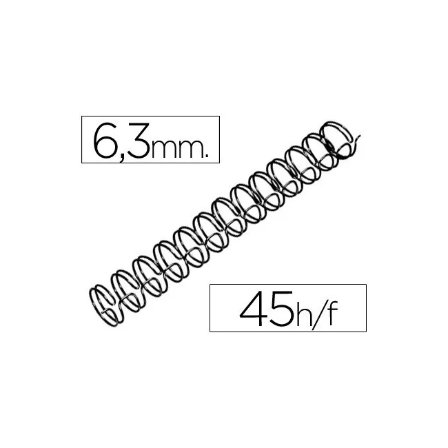 ESPIRAL WIRE 3:1 6,3 MM N.4 NEGRO CAPACIDAD 45 HOJAS CAJA DE 100 UN...