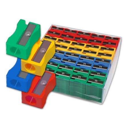 SACAPUNTAS PLASTICO 80664 1 USO CAJA DE 120 UNIDADES