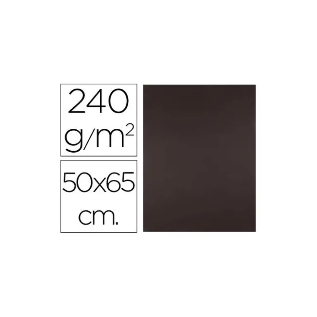 CARTULINA LIDERPAPEL 50X65 CM 240G/M2 MARRON PAQUETE DE 25 UNIDADES