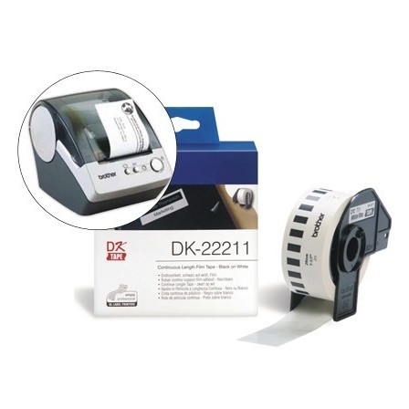 ETIQUETA BROTHER DK22211 CINTA PLASTICA CONTINUA ADHESIVA BLANCA 29...