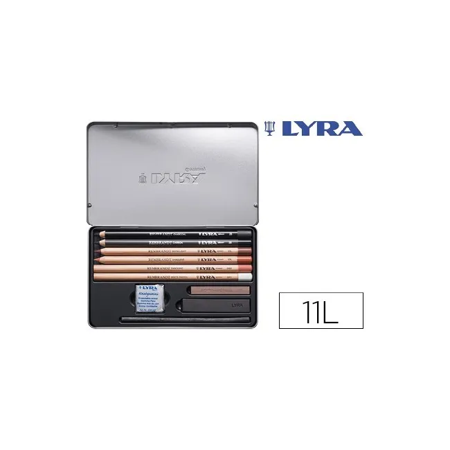 LAPICES LYRA REMBRANDT MONOCROMO CON ACCESORIOS PARA ESBOZOS CAJA M...
