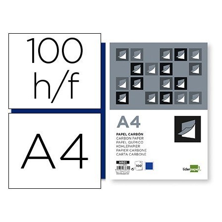 PAPEL CARBON LIDERPAPEL FILM AZUL TAMAÑO DIN A4 CAJA DE 100 HOJAS