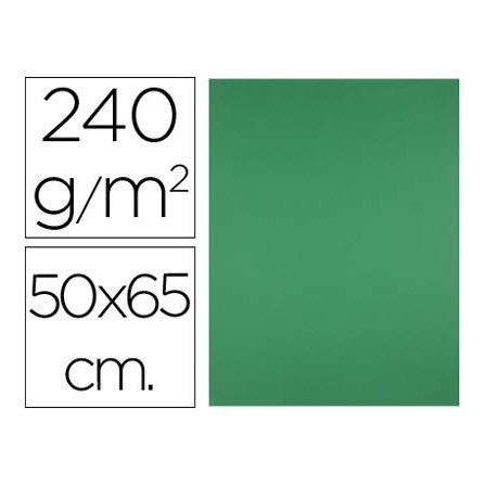 CARTULINA LIDERPAPEL 50X65 CM 240G/M2 VERDE NAVIDAD PAQUETE DE 25 U...