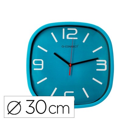 RELOJ Q-CONNECT DE PARED DE PLASTICO REDONDO 30 CM MOVIMIENTO SILEN...