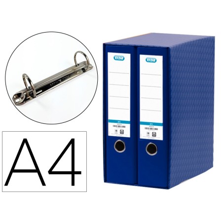 MODULO ELBA 2 ARCHIVADORES DE PALANCA DIN A4 CON RADO 2 ANILLAS AZU...