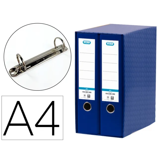 MODULO ELBA 2 ARCHIVADORES DE PALANCA DIN A4 CON RADO 2 ANILLAS AZU...