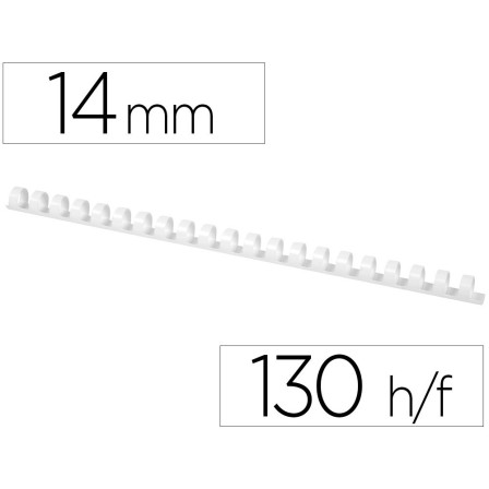 CANUTILLO Q-CONNECT REDONDO 14 MM PLASTICO BLANCO CAPACIDAD 130 HOJ...