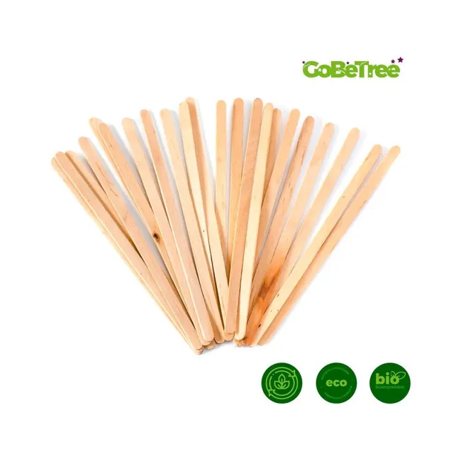 PALETINA AGITADORA DE MADERA 14 CM PARA EL CAFE CON FUNDA INDIVIDUA...