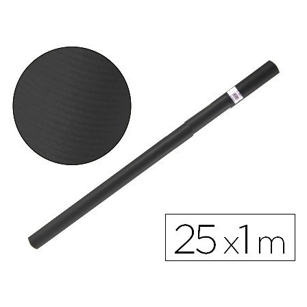 PAPEL KRAFT LIDERPAPEL NEGRO ROLLO 25X1 MT